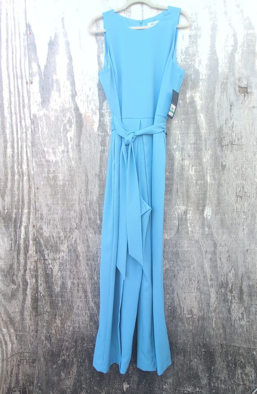 Nine West NWT Belted Sleeveless Flyaway Jumpsuit Women's 16  Zipper Back